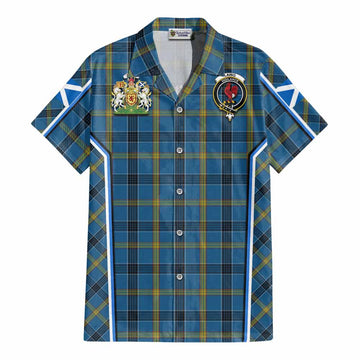 Laing Tartan Crest Cotton Hawaiian Shirt Scotland Coat of Arm Flag Style - Tartan Vibes Clothing