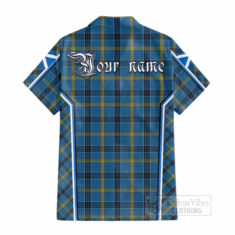 Laing Tartan Crest Cotton Hawaiian Shirt Scotland Coat of Arm Flag Style - Tartan Vibes Clothing