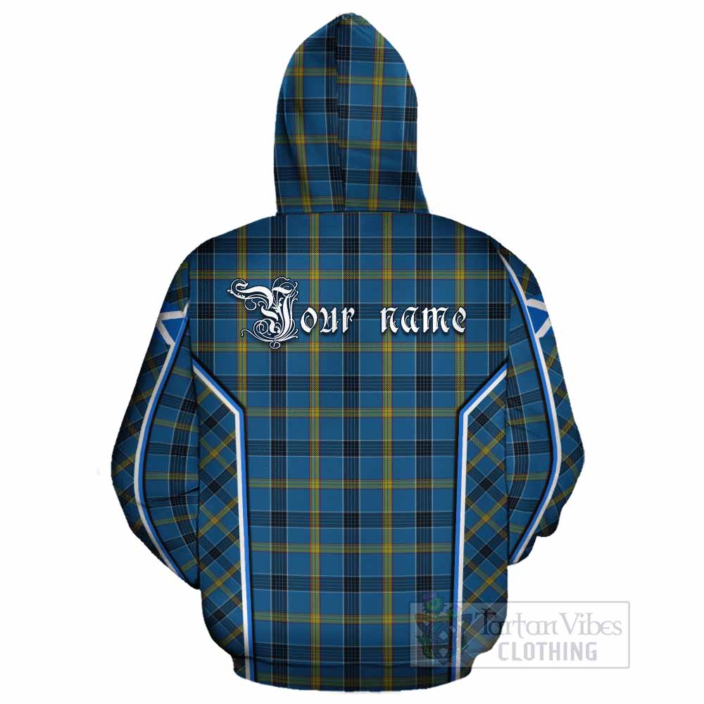 Laing Tartan Crest Cotton Hoodie Scotland Coat of Arm Flag Style - Tartan Vibes Clothing