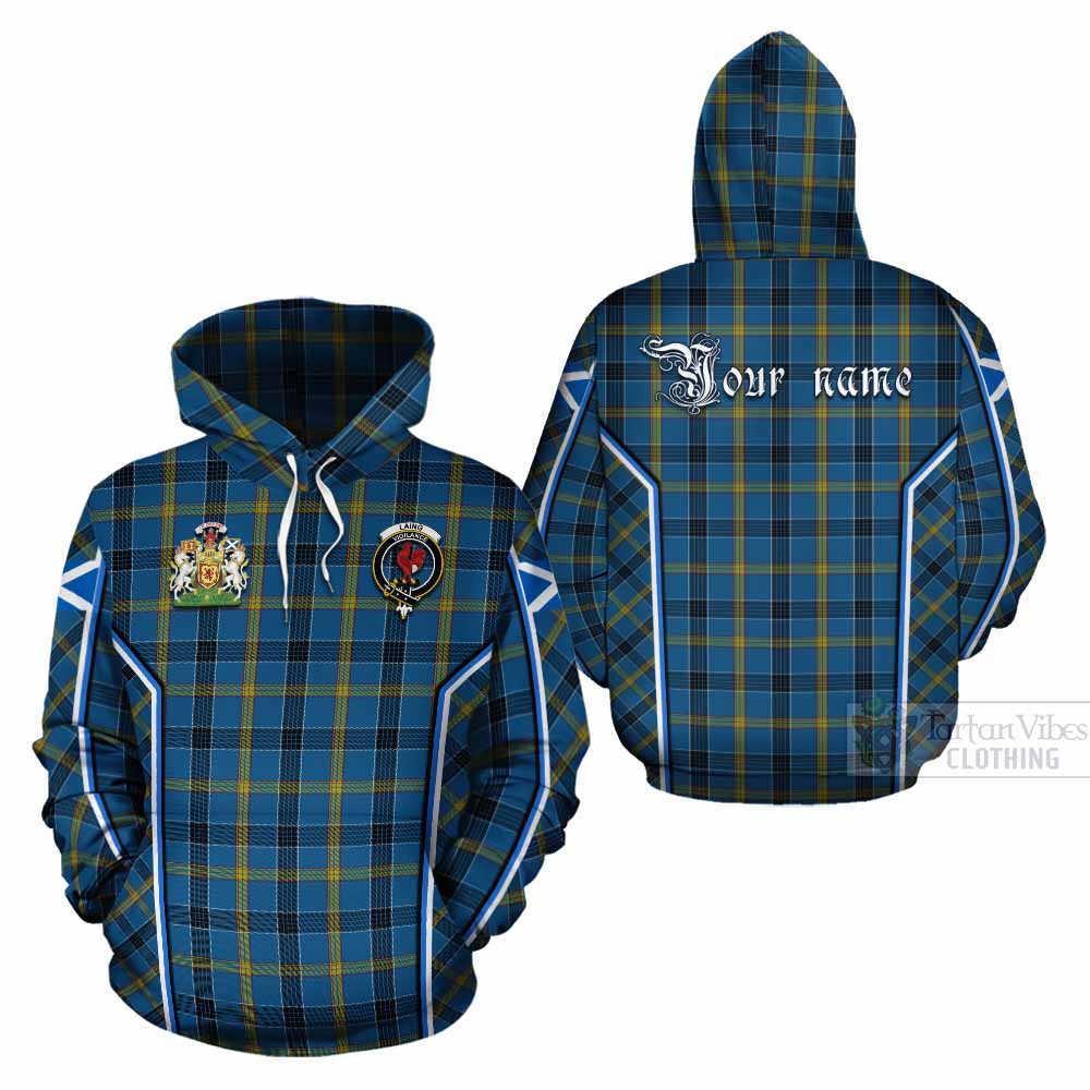 Laing Tartan Crest Cotton Hoodie Scotland Coat of Arm Flag Style - Tartan Vibes Clothing