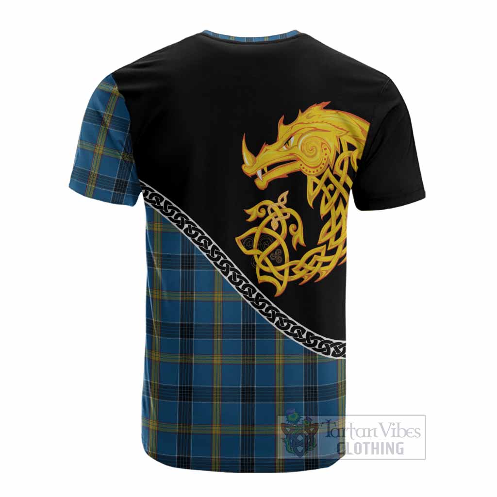 Laing Tartan Crest Cotton T-shirt Legendary Dragon Knot Half Style