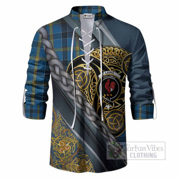 Laing Tartan Crest Ghillie Shirt Scottish Triskele Celtic