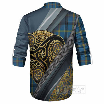 Laing Tartan Crest Ghillie Shirt Scottish Triskele Celtic