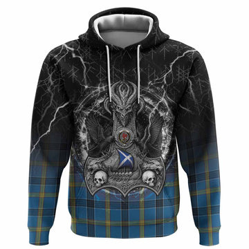 Laing Tartan Crest Hoodie Celtic Odin's Raven Legacy