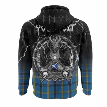 Laing Tartan Crest Hoodie Celtic Odin's Raven Legacy