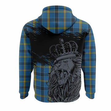 Laing Tartan Crest Hoodie Crowned Lion Heritage Style