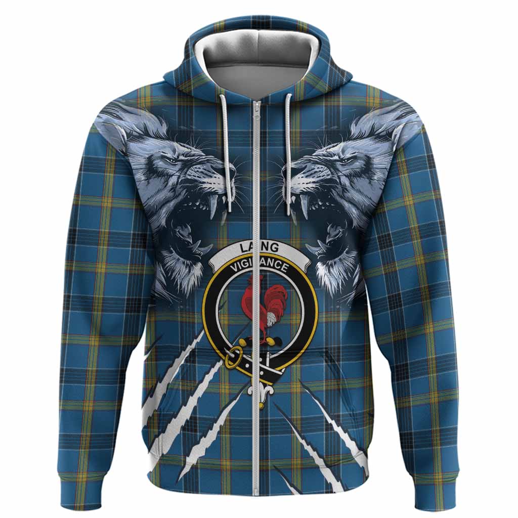 Laing Tartan Crest Hoodie Ferocious Lion Style