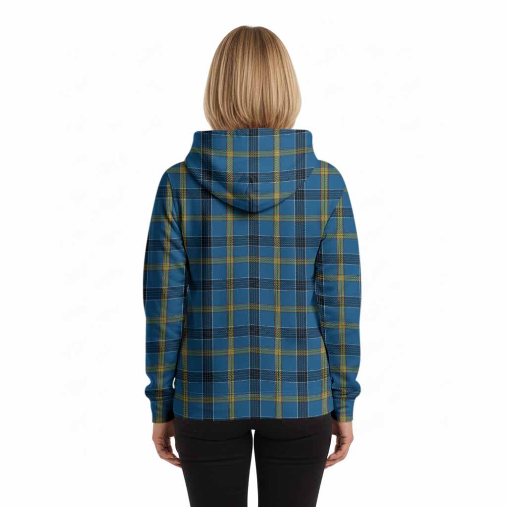 Laing Tartan Crest Hoodie Ferocious Lion Style