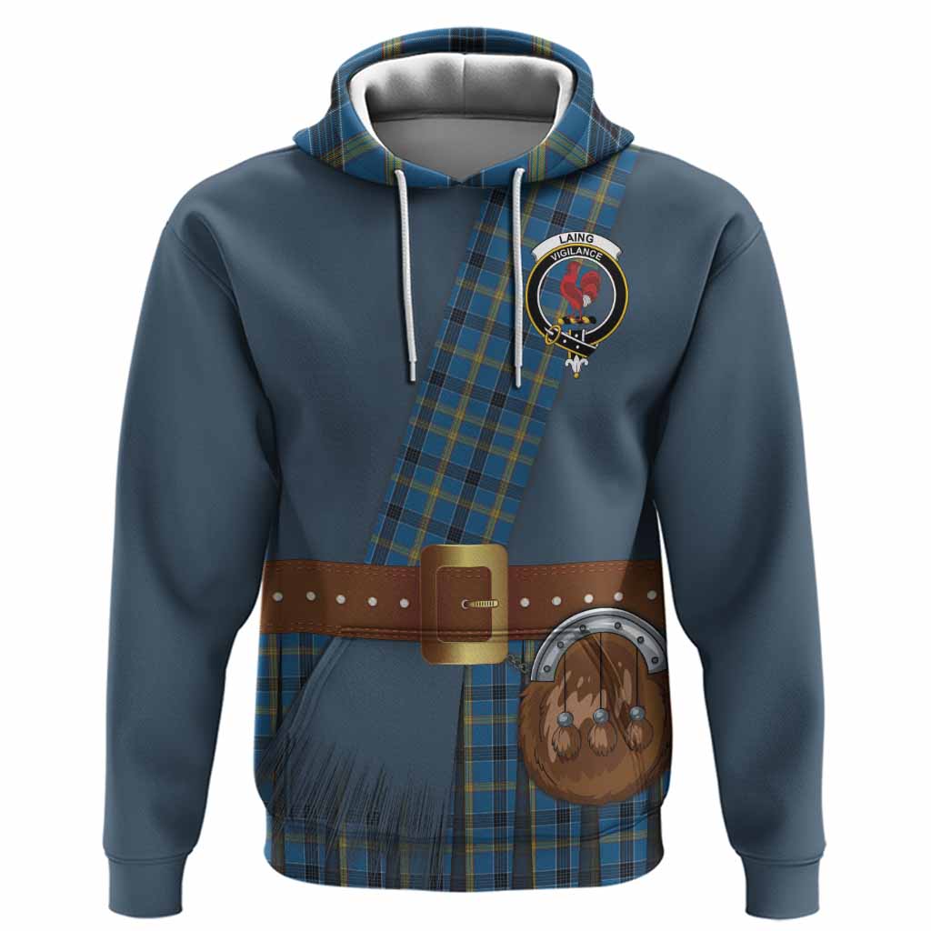 Laing Tartan Crest Hoodie Kilt Costume Style