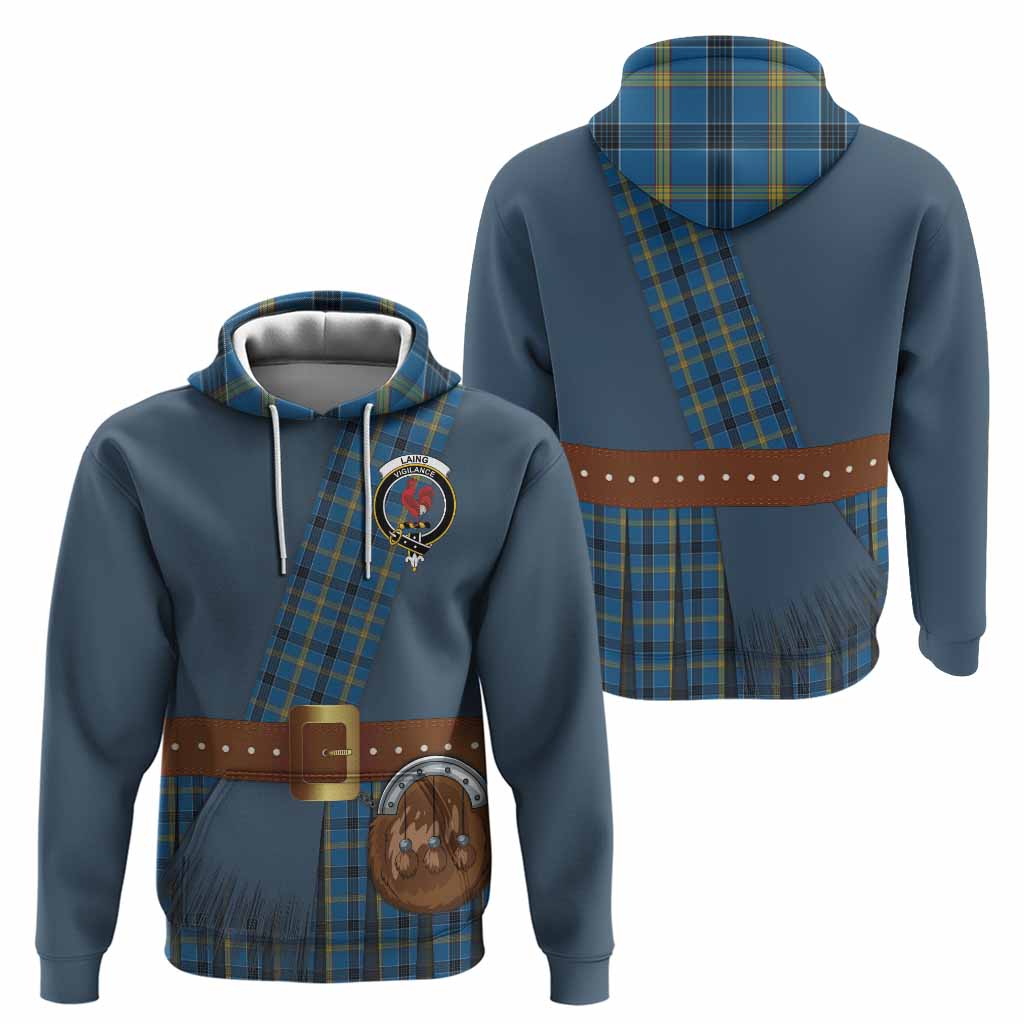 Laing Tartan Crest Hoodie Kilt Costume Style