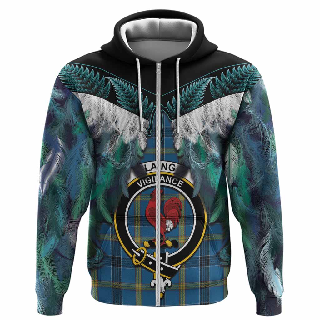 Laing Tartan Crest Hoodie New Zealand Maori Korowai Cloak