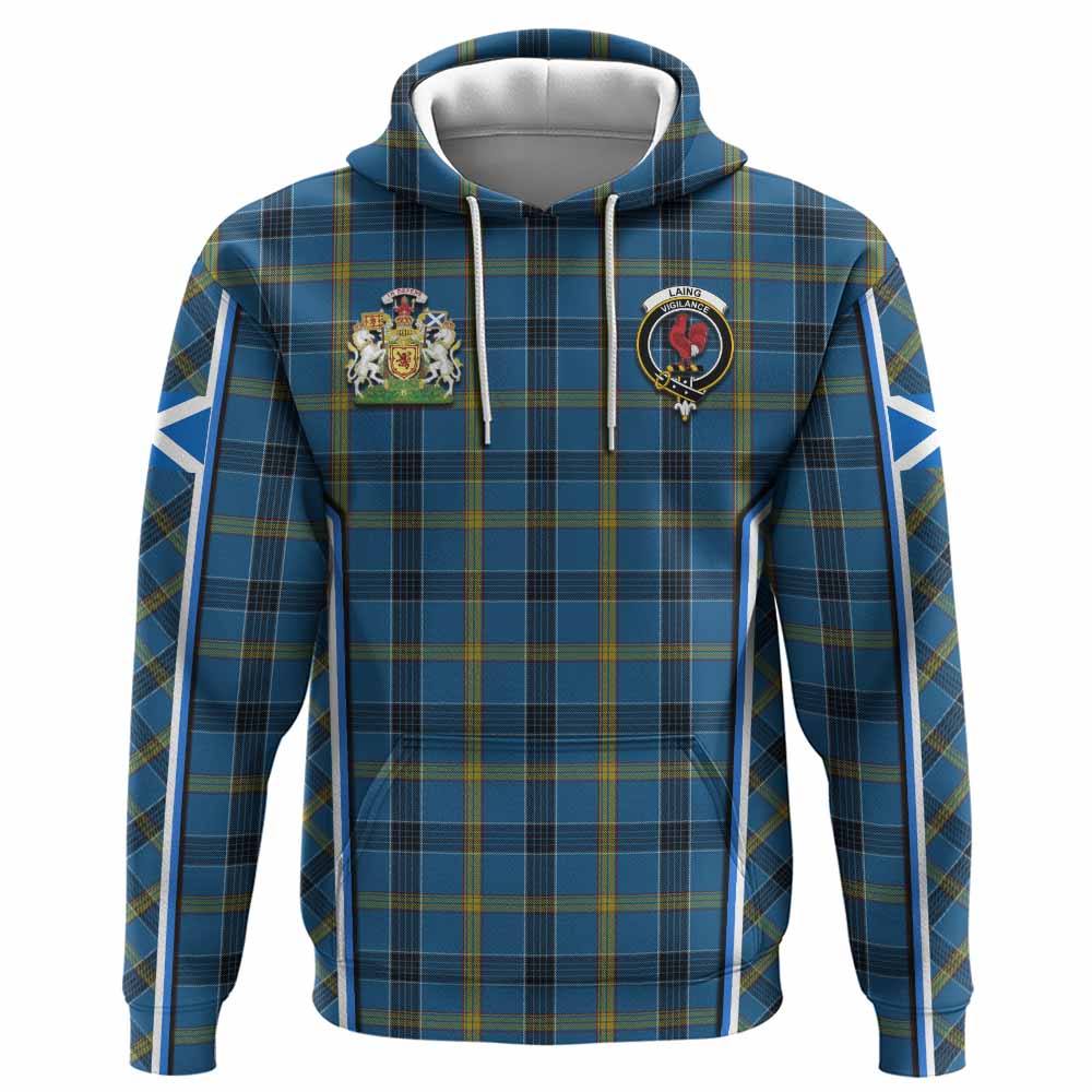 Laing Tartan Crest Hoodie Scotland Coat of Arm Flag Style - Tartan Vibes Clothing