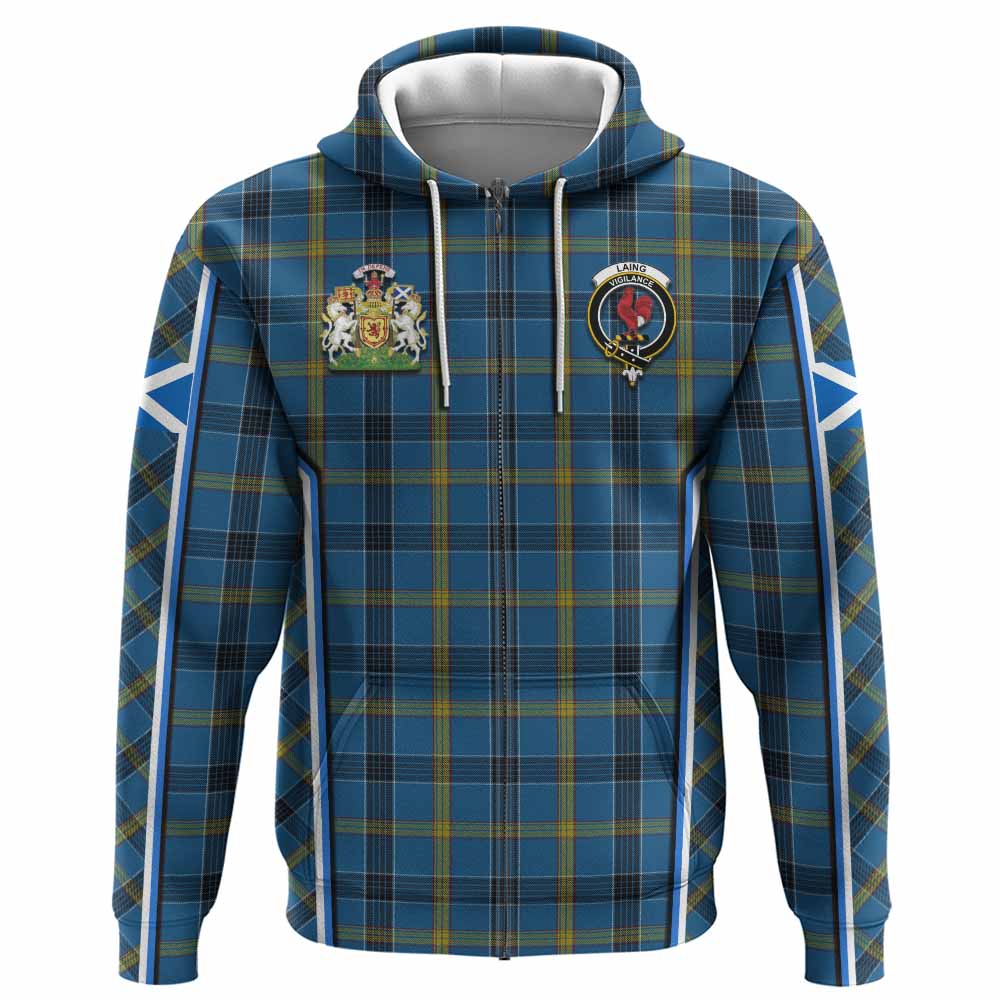 Laing Tartan Crest Hoodie Scotland Coat of Arm Flag Style - Tartan Vibes Clothing