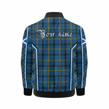 Laing Tartan Crest Kid Bomber Jacket Scotland Coat of Arm Flag Style - Tartan Vibes Clothing
