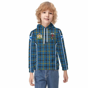 Laing Tartan Crest Kid Hoodie Scotland Coat of Arm Flag Style - Tartan Vibes Clothing