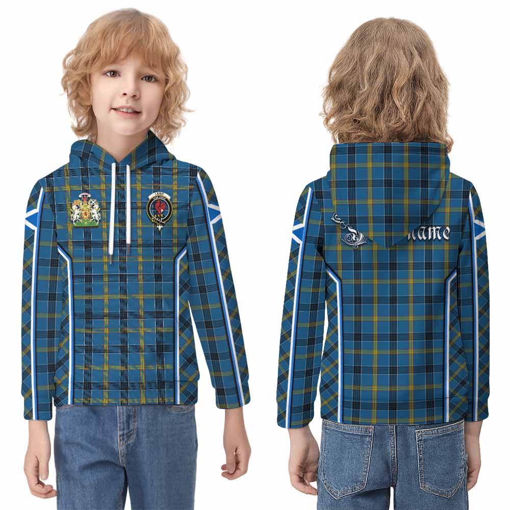 Laing Tartan Crest Kid Hoodie Scotland Coat of Arm Flag Style - Tartan Vibes Clothing