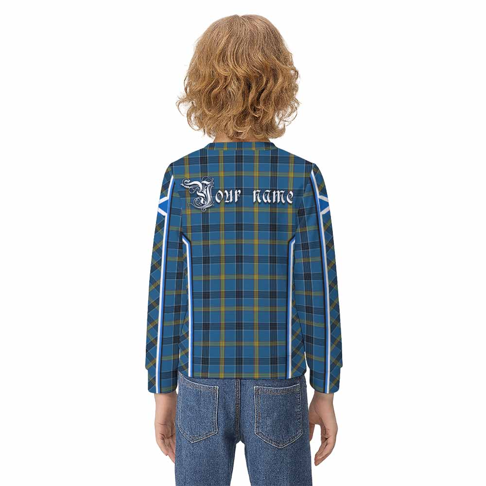 Laing Tartan Crest Kid Knitted Sweatshirt Scotland Coat of Arm Flag Style - Tartan Vibes Clothing