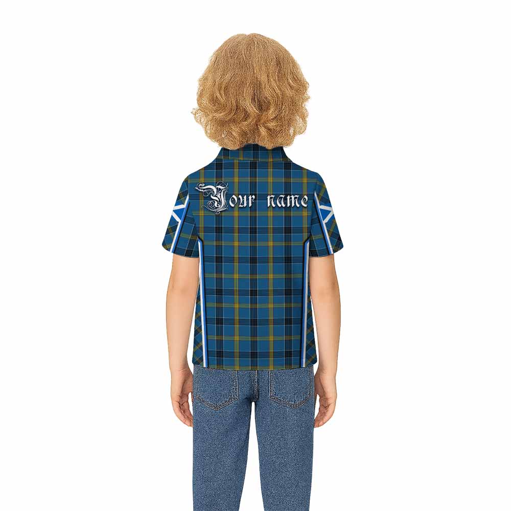 Laing Tartan Crest Kid Polo Shirt Scotland Coat of Arm Flag Style - Tartan Vibes Clothing