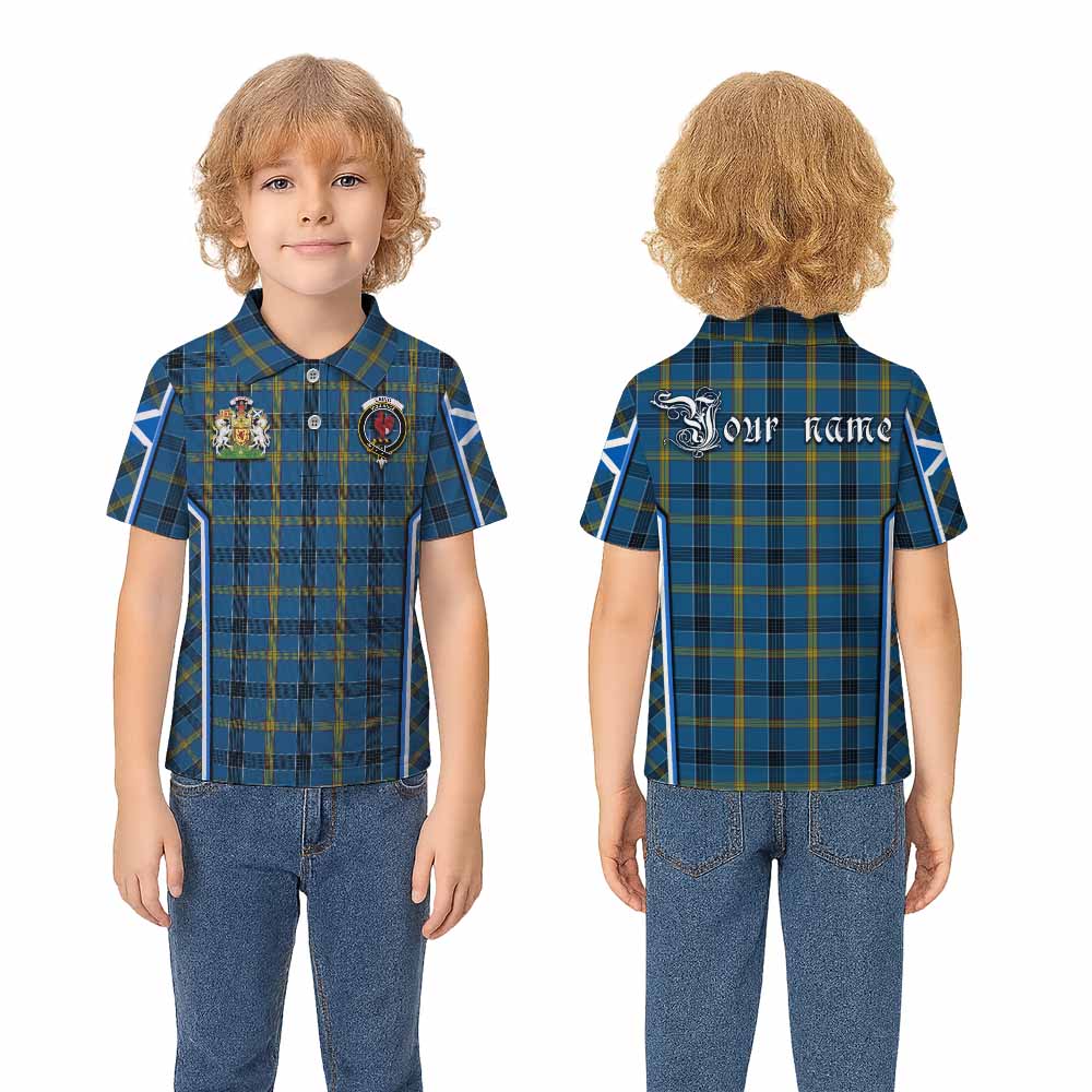 Laing Tartan Crest Kid Polo Shirt Scotland Coat of Arm Flag Style - Tartan Vibes Clothing