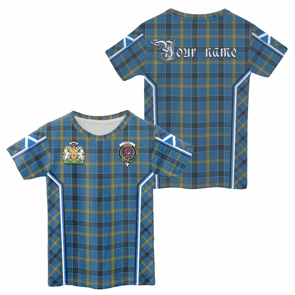 Laing Tartan Crest Kid T-shirt Scotland Coat of Arm Flag Style - Tartan Vibes Clothing
