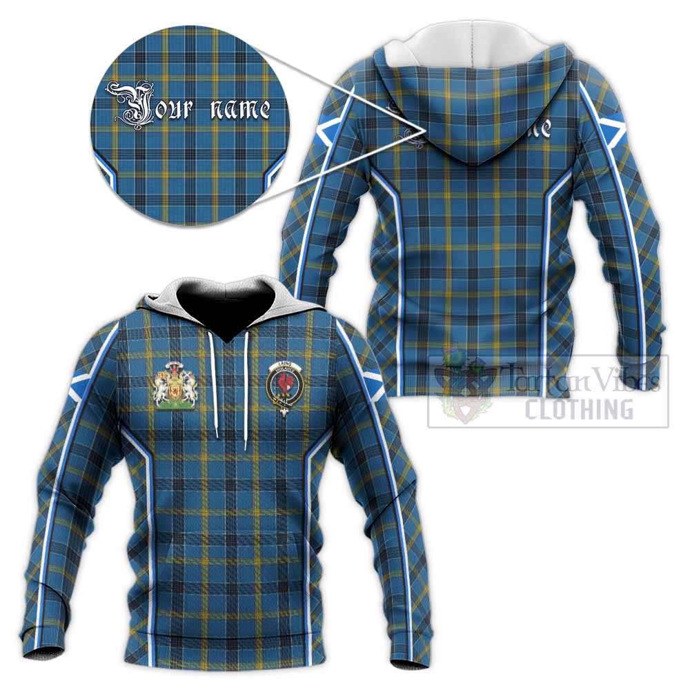 Laing Tartan Crest Knitted Hoodie Scotland Coat of Arm Flag Style - Tartan Vibes Clothing