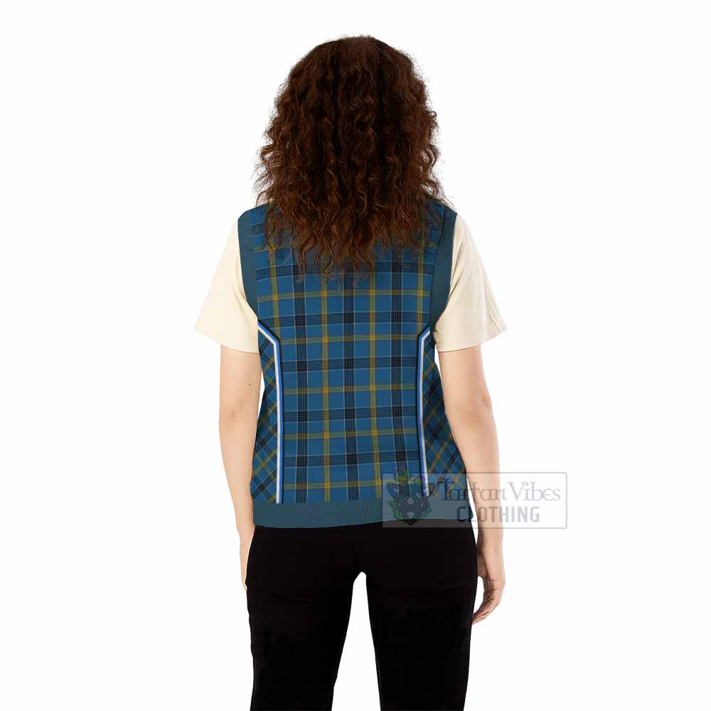 Laing Tartan Crest Knitted V-Neck Vest Scotland Coat of Arm Flag Style - Tartan Vibes Clothing
