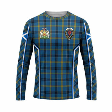 Laing Tartan Crest Long Sleeve T-Shirt Scotland Coat of Arm Flag Style - Tartan Vibes Clothing