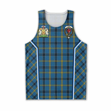 Laing Tartan Crest Men Tank Top Scotland Coat of Arm Flag Style - Tartan Vibes Clothing