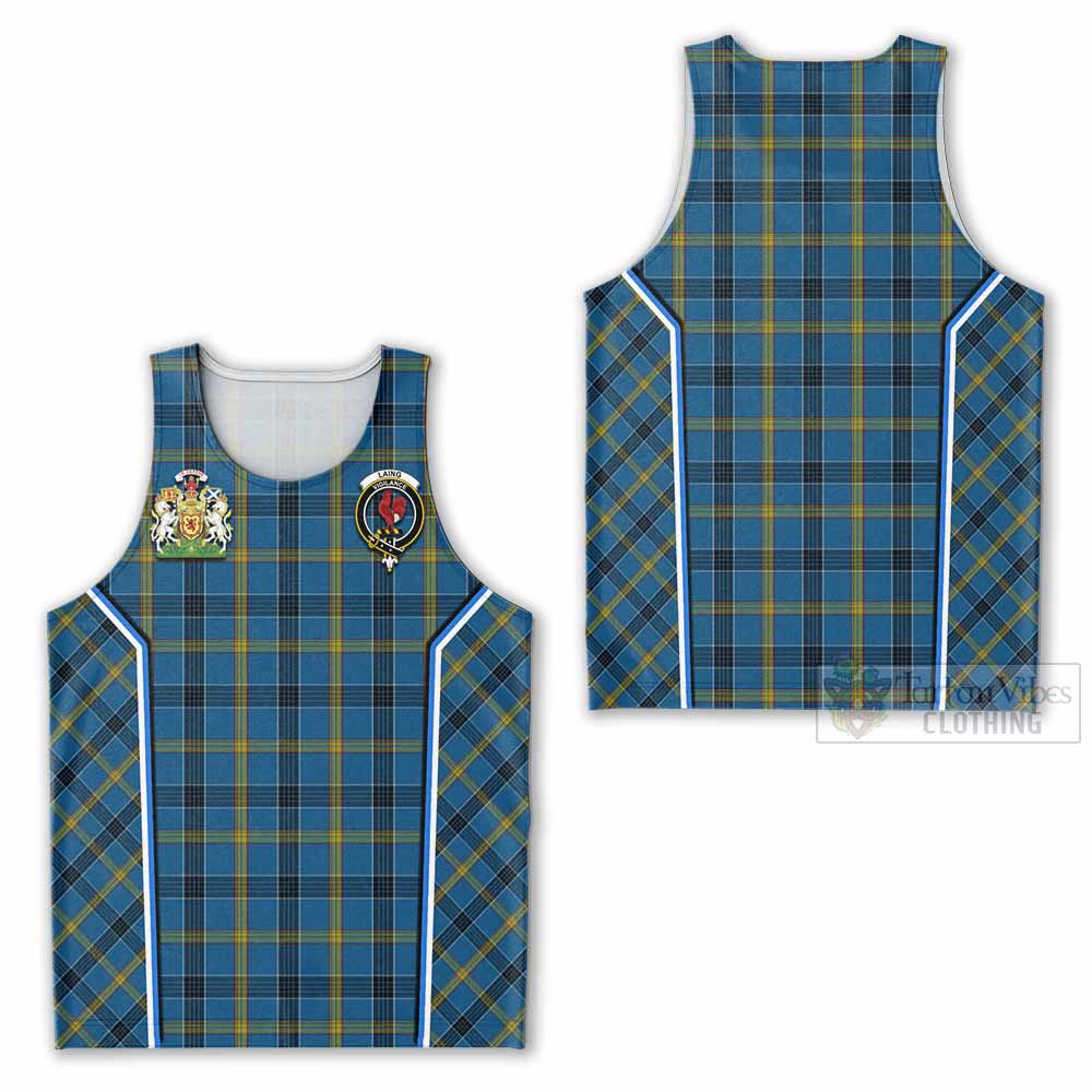 Laing Tartan Crest Men Tank Top Scotland Coat of Arm Flag Style - Tartan Vibes Clothing