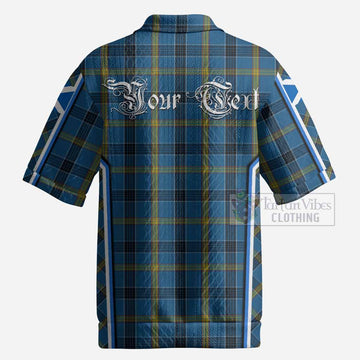 Laing Tartan Crest Men’s Polo Sweater Top Scotland Coat of Arm Flag Style