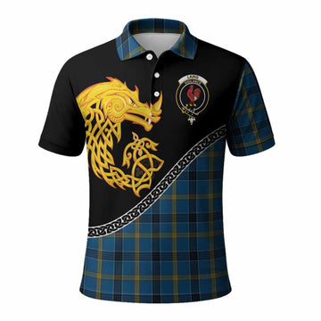 Laing Tartan Crest Polo Shirt Legendary Dragon Knot Half Style