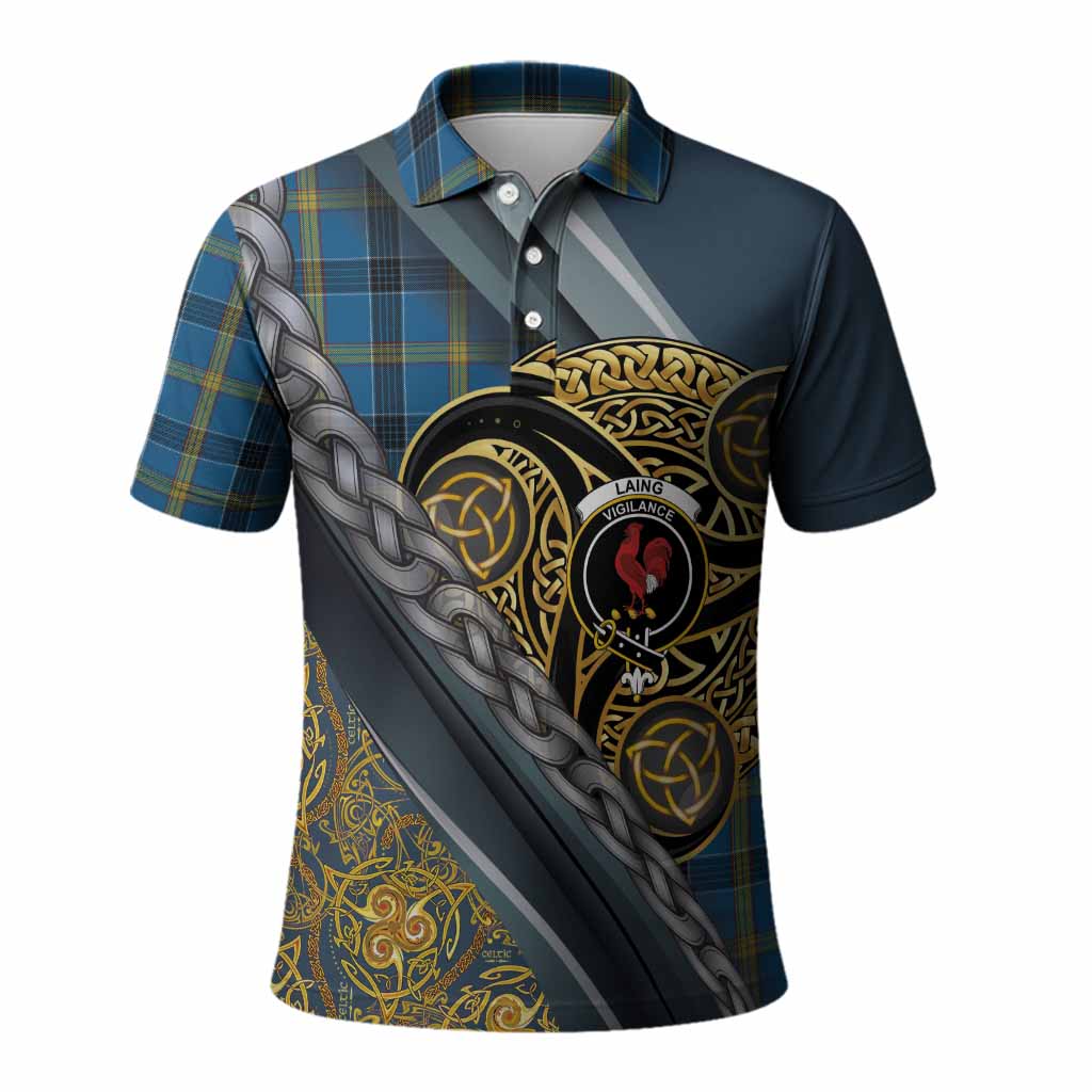 Laing Tartan Crest Polo Shirt Scottish Triskele Celtic
