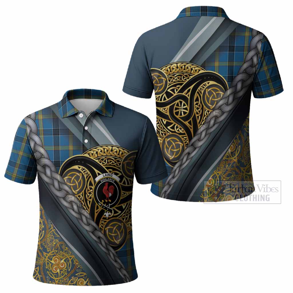 Laing Tartan Crest Polo Shirt Scottish Triskele Celtic