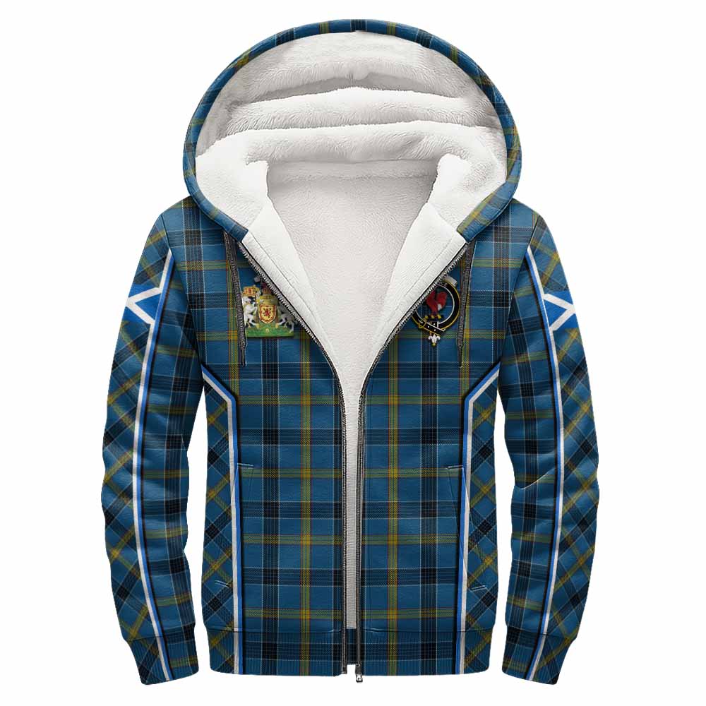 Laing Tartan Crest Sherpa Hoodie Scotland Coat of Arm Flag Style - Tartan Vibes Clothing