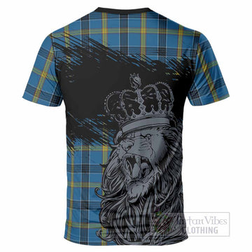 Laing Tartan Crest T-Shirt Crowned Lion Heritage Style
