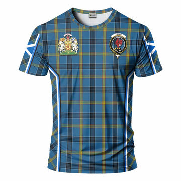 Laing Tartan Crest T-shirt Scotland Coat of Arm Flag Style - Tartan Vibes Clothing