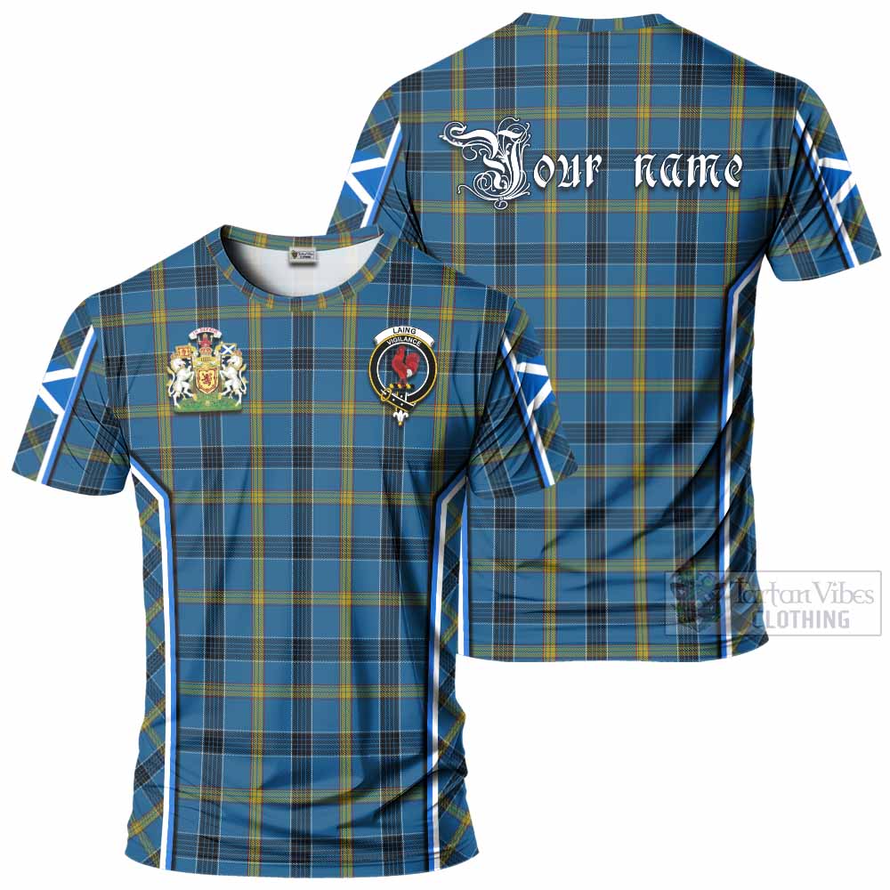 Laing Tartan Crest T-shirt Scotland Coat of Arm Flag Style - Tartan Vibes Clothing