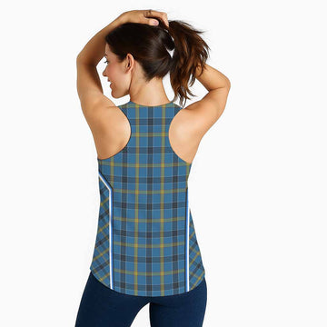 Laing Tartan Crest Women Racerback Tanks Scotland Coat of Arm Flag Style - Tartan Vibes Clothing