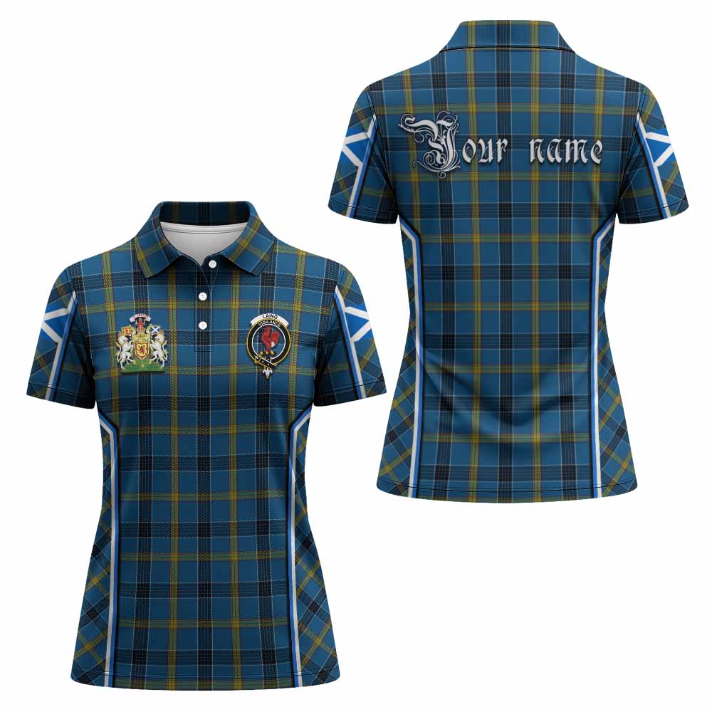 Laing Tartan Crest Women's Polo Shirt Scotland Coat of Arm Flag Style - Tartan Vibes Clothing