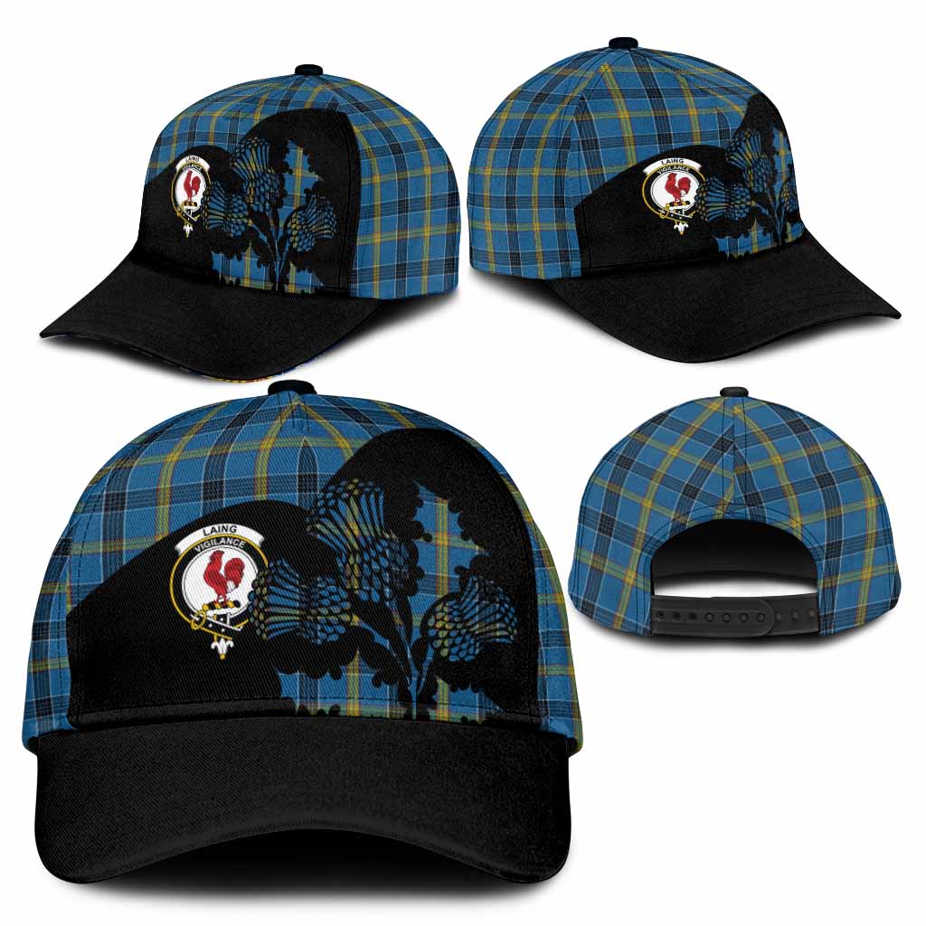 Laing Tartan Family Crest Classic Cap Scotland Thistle Floral Flag Style