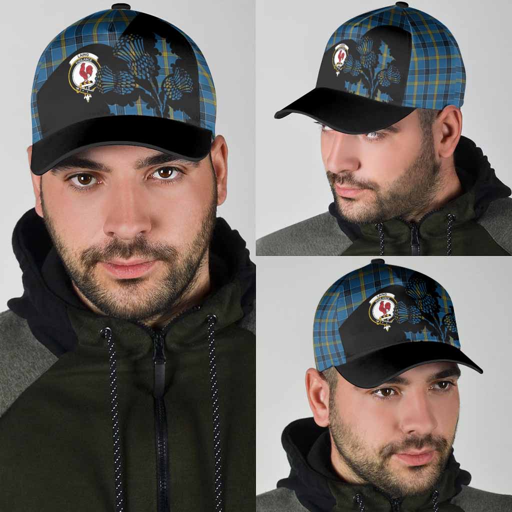 Laing Tartan Family Crest Classic Cap Scotland Thistle Floral Flag Style