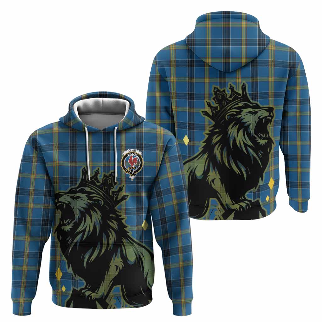 Laing Tartan Family Crest Hoodie Crowned Lion Roaring