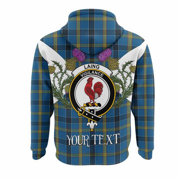 Laing Tartan Family Crest Hoodie Scottish Burns Night Thistle Floral