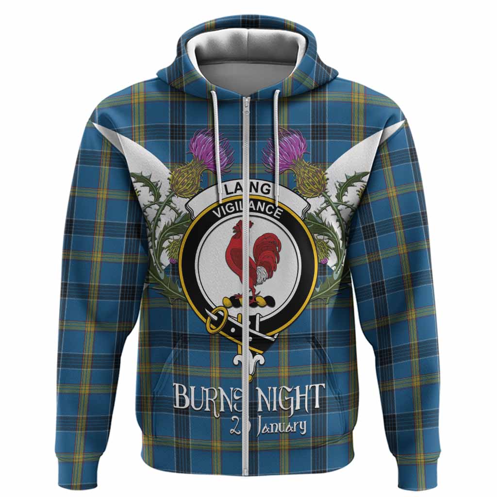 Laing Tartan Family Crest Hoodie Scottish Burns Night Thistle Floral