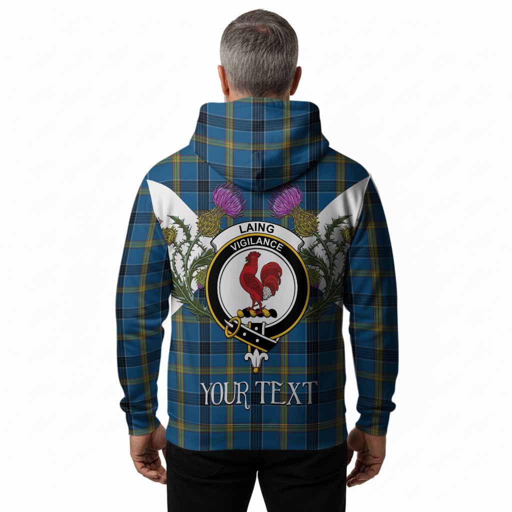Laing Tartan Family Crest Hoodie Scottish Burns Night Thistle Floral