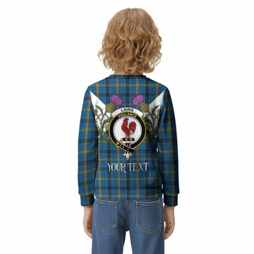 Laing Tartan Family Crest Kid Knitted Sweatshirt Scottish Burns Night Thistle Floral