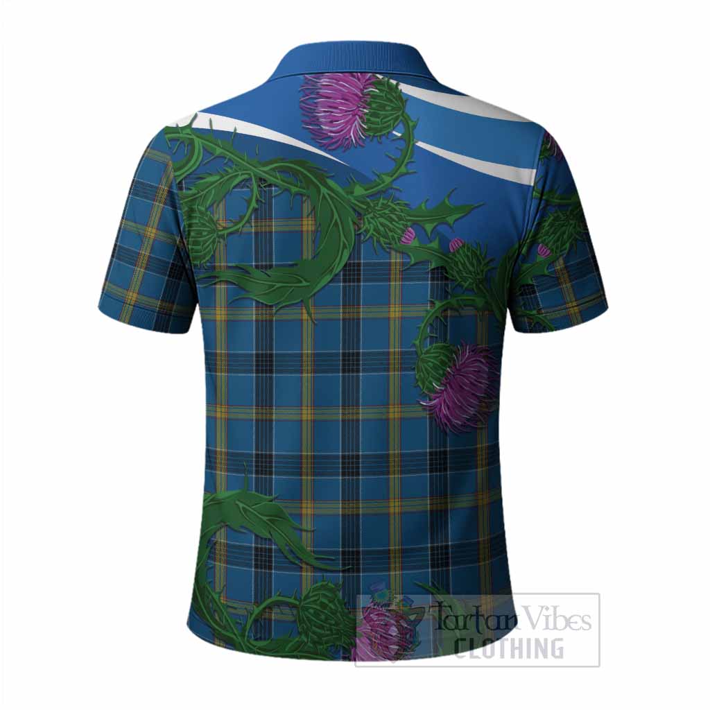 Laing Tartan Family Crest Polo Shirt Thistle in Minimalism