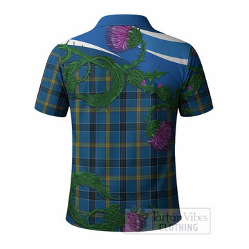 Laing Tartan Family Crest Polo Shirt Thistle in Minimalism