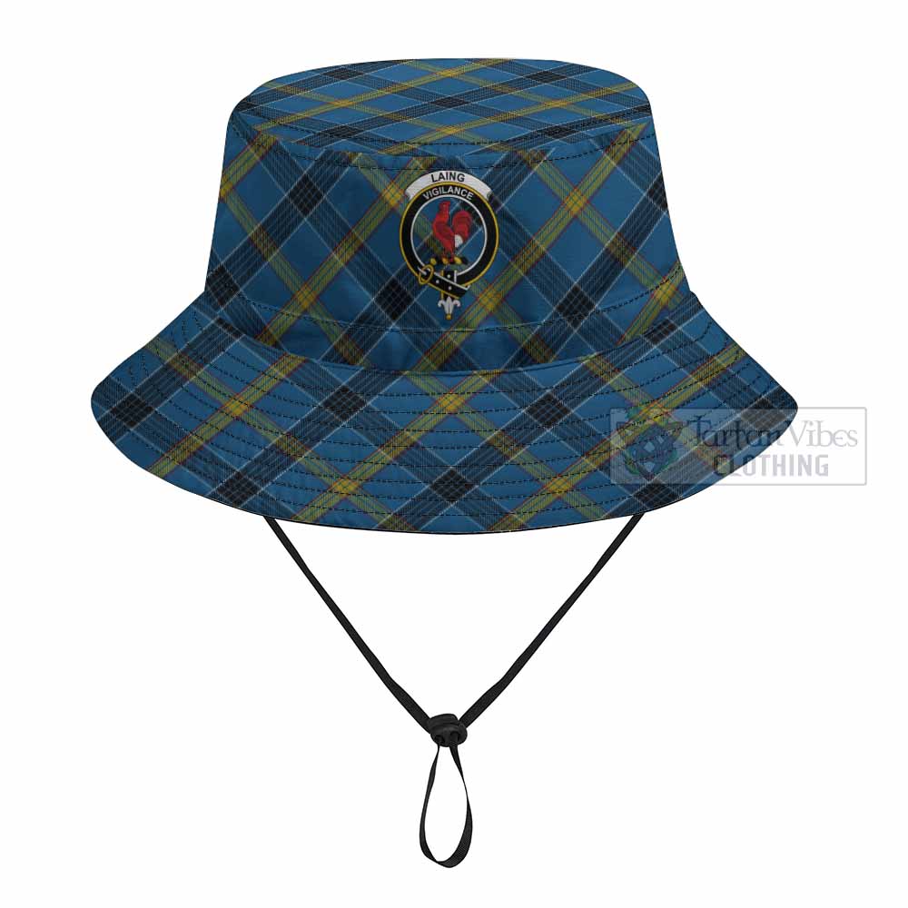 Laing Tartan Fishing Hat with Family Crest