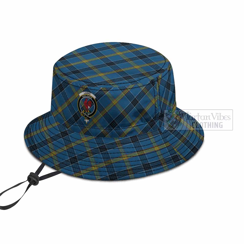 Laing Tartan Fishing Hat with Family Crest